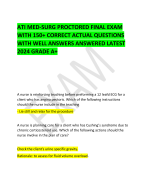 ATI MED-SURG PROCTORED FINAL EXAM WITH 150+ CORRECT ACTUAL QUESTIONS WITH WELL ANSWERS ANSWERED LATEST 2024 GRADE A+   