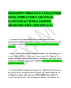 CBP EXAM 5 EXAM (ACTUAL EXAM) WITH CORRECT QUESTIONS WITH WELL ANSWERED ANSWERS WITH GOOD GRADE GUARANTEED LATEST 2024 – 2025 ALREADY GRADED A+     