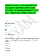 NLN PHARM PRACTICE EXAM WITH CORRECT 100+ QUESTIONS AND ANSWERS LATEST 2024 – 2025 GOOD SCORE IS GUARANTEED GRADE A+ 
