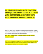  PN COMPREHENSIVE ONLINE PRACTICE A EXAM (ACTUAL EXAM) LATEST 2023 – 2024 WITH CORRECT 150+ QUESTIONS WITH WELL ANSWERED ANSWERS GRADE A+
