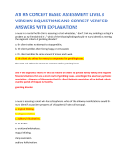 ATI RN CONCEPT BASED ASSESSMENT LEVEL 3  VERSION B QUESTIONS AND CORRECT VERIFIED  ANSWERS WITH EXPLANATIONS