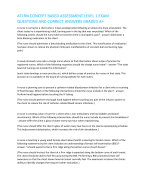 ATI RN CONCEPT BASED ASSESSMENT LEVEL 1 EXAM  QUESTIONS AND CORRECT ANSWERS GRADED A+ A nurse is caring for a client who is 2 days postoperative following an above-the-knee amputation. The  client states he is experiencing a dull, burning pain in the leg 