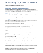 Samenvatting Corporate Communication - Joep Cornelissen