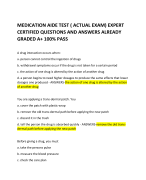 MEDICATION AIDE TEST ( ACTUAL EXAM) EXPERT CERTIFIED QUESTIONS AND ANSWERS ALREADY GRADED A+ 100% PASS 