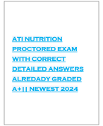 ATI NUTRITION PROCTORED EXAM WITH CORRECT DETAILED ANSWERS ALREDADY GRADED A+|| NEWEST 2024