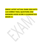 OMVIC LATEST ACTUAL EXAM 2024 WITH 110 CORRECT REAL QUESTIONS AND ANSWERS GOOD SCORE IS GUARANTEED GRADE A+ 