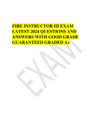 FIRE INSTRUCTOR ACTUAL EXAMS QUESTIONS WITH CORRECT ANSWERS GRADED A+ GOOD SCORE IS GUARANTEED LATEST 2024 