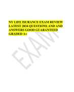 NY LIFE ISURANCE EXAM REVIEW  LATEST 2024 QUESTIONS AND AND ANSWERS GOOD GUARANTEED GRADED A+   