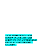 AMRT STUDY GUIDE / AMRT REVIEW EXAM LATEST 2024 QUESTIONS AND ANSWERS GOOD GRADE  GUARANTEED WELL GRADED A+
