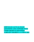 EPPP EXAM (ACTUAL EXAM) QUESTIONS AND ANSWERS WITH GOOD GRADE GUARANTEED ALREADY GRADED A+ LATEST 2024     