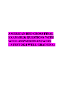 AMERICAN RED CROSS FINAL EXAM (BLS) QUESTIONS WITH WELL ANSWERED ANSWERS  LATEST 2024 WELL GRADED A+ 