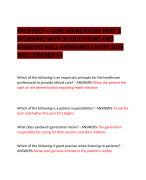 PROPHECY – CORE MANDATORY PART II [NURSING] WITH 30 QUESTIONS AND ANSWERS WELL ANSWERED LATEST 2024 WELL GRADED A+ 