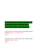 MESA AIRLINES CA ORAL REVIEW 9 17 QUESTIONS AND ANSWERS WELL ASWERED LATEST 2024 GRADE A+ 