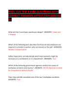MSSC CLA TEST EXAM QUESTIONS WITH CORRECT ANSWERS LATEST 2024 GRADED A+ 