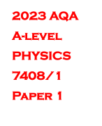 2023 AQA A-level PHYSICS 7408/1 Paper 1