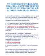 ATI MED SURG PROCTORED 2023 TEST BANK  NEWEST REAL EXAM 200 QUESTIONS AND  DETAILED ANSWERS WITH  RATIONALES|AGRADE