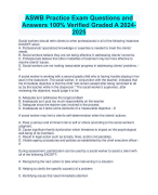 ASWB Practice Exam Questions and Answers 100% Verified Graded A 2024- 2025