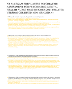 NR 548 EXAM PREP LATEST PSYCHIATRIC ASSESSMENT FOR PSYCHIATRIC-MENTAL HEALTH NURSE PRACTITIONER 2024 UPDATED VERSION CERTIFIED 100% GRADED A+ 