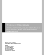 Paper onderzoeksvak Auditing en Assurance Nyenrode Business Universiteit