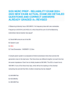 SOS NERC PREP - RELIABILITY EXAM 2024- 2025 NEW EXAM ACTUAL EXAM 200 DETAILED QUESTIONS AND CORRECT ANSWERS  ALREADY GRADED A+.REVISED