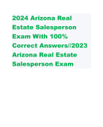 2024 Arizona Real Estate Salesperson Exam With 100% Correct Answers//2023 Arizona Real Estate Salesperson Exam 