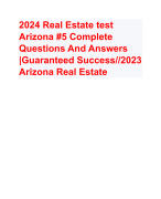 2024 AZ Real Estate exam with  verified questions & Answers 2023//AZ Real Estate 