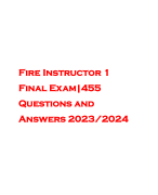 Fire Instructor 1 Final Exam|455 Questions and Answers 2023/2024