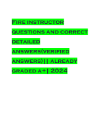Fire instructor questions and correct detailed answers(verified answers)|| already graded a+| 2024