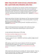 NBRC TMC/CRT/RRT EXAM ACTUAL UPDATED 2024 400+ QUESTIONS AND ANSWERS 100% PASS 
