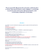 West Coast EMT Block EXAM 1,EXAM 2 AND EXAM 3  LATEST 2023 QUESTIONS AND CORRECT ANSWERS  EACH EXAM CONTAINS 180 QUESTIONS AND  ANSWERS(VERIFIED ANSWERS)