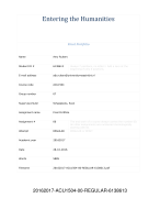 Entering the Humanities Portfolio 2016
