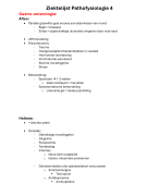 Ziektelijst pathofysiologie IV