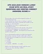 CPN 2024-2025 VERSION LATEST  EXAM WITH 100 REAL STUDY  QUESTIONS AND VERIFIED CORRECT  ANSWERS/SCOR