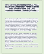 PATHO- EAQ quizzes 2024 NEWEST  EXAM CONTAINS 150 REAL STUDY  QUESTIONS AND CORRECT  SOLUTIONS/GRADED A+