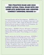 TMC PRACTICE EXAM AND 2024  LATEST ACTUAL FINAL EXAM WITH 250  COMPLETE QUESTIONS AND VERIFIED  CORRECT ANSWERS/GRADED A+ 
