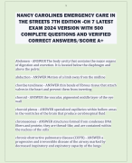 NANCY CAROLINES EMERGENCY CARE IN  THE STREETS 7TH EDITION -CH 7 LATEST  EXAM 2024 VERSION WITH 500  COMPLETE QUESTIONS AND VERIFIED  CORRECT ANSWERS/SCORE A+