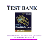 Test Bank For Basic and Clinical Pharmacology 16th Edition by Bertram G. Katzung||ISBN NO-10,1260463
