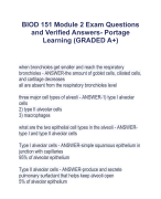 BIOD 151 Module 1-8 And Final Exams Questions and Verified AnswersPortage Learning (GRADED A+)