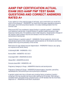 AANP FNP CERTIFICATION ACTUAL  EXAM 2024 AANP FNP TEST BANK  QUESTIONS AND CORRECT ANSWERS  RATED A+ With Verfied Answers