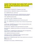AANP FNP EXAM 2023-2024 FNP (AANP)  Study Guide Questions and Correct  Answers