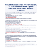 ATI 2024 Fundamentals Proctored Exam,  ATI Fundamentals Exam Update Questions and Correct Answers  Rated A+