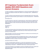 ATI Capstone Fundamentals Exam  Update 2023-2024 Questions and  Correct Answers