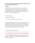 MATH-225: BSN /RN /MSN  STASTICAL REASONING FOR HEALTH SCIENCES NEW 2024 QUESTION AND ANSWERS 