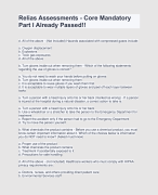 Relias Assessments - Core Mandatory  Part I Already Passed!!