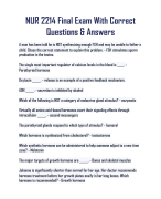 NUR 2214 Final Exam With Correct  Questions & Answers