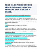 TNCC 8th EDITION PROVIDER REAL EXAM QUESTIONS AND ANSWERS 2024  ALREADY A GRADE.