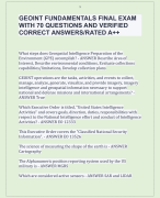 GEOINT FUNDAMENTALS FINAL EXAM  WITH 70 QUESTIONS AND VERIFIED  CORRECT ANSWERS/RATED A++