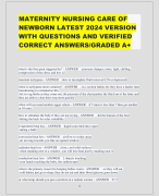 MATERNITY NURSING CARE OF  NEWBORN LATEST 2024 VERSION  WITH QUESTIONS AND VERIFIED  CORRECT ANSWERS/GRADED A+