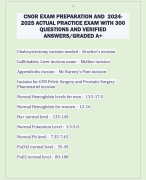 CNOR EXAM PREPARATION AND 2024- 2025 ACTUAL PRACTICE EXAM WITH 300  QUESTIONS AND VERIFIED  ANSWERS/GRADED A+ 