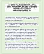 ALF CORE TRAINING FLORIDA ACTUAL  EXAM WITH COMPLETE 200 QUESTIONS  AND VERIFIED CORRECT  ANSWERS/GRADED A+